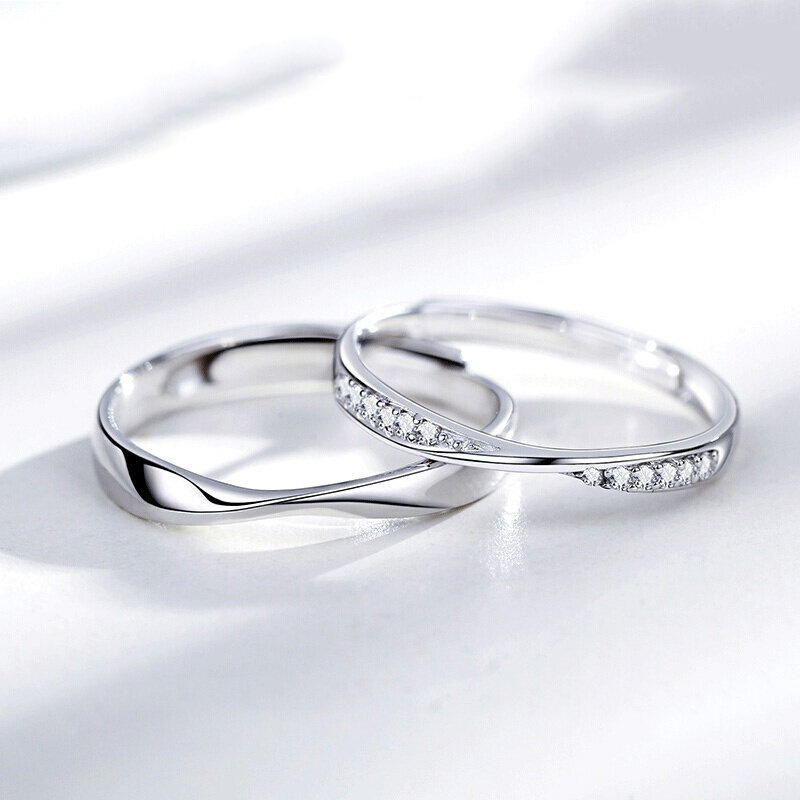 Adjustable Mobius Silver Couple Ring For Valentines Day Gift_voghion.com