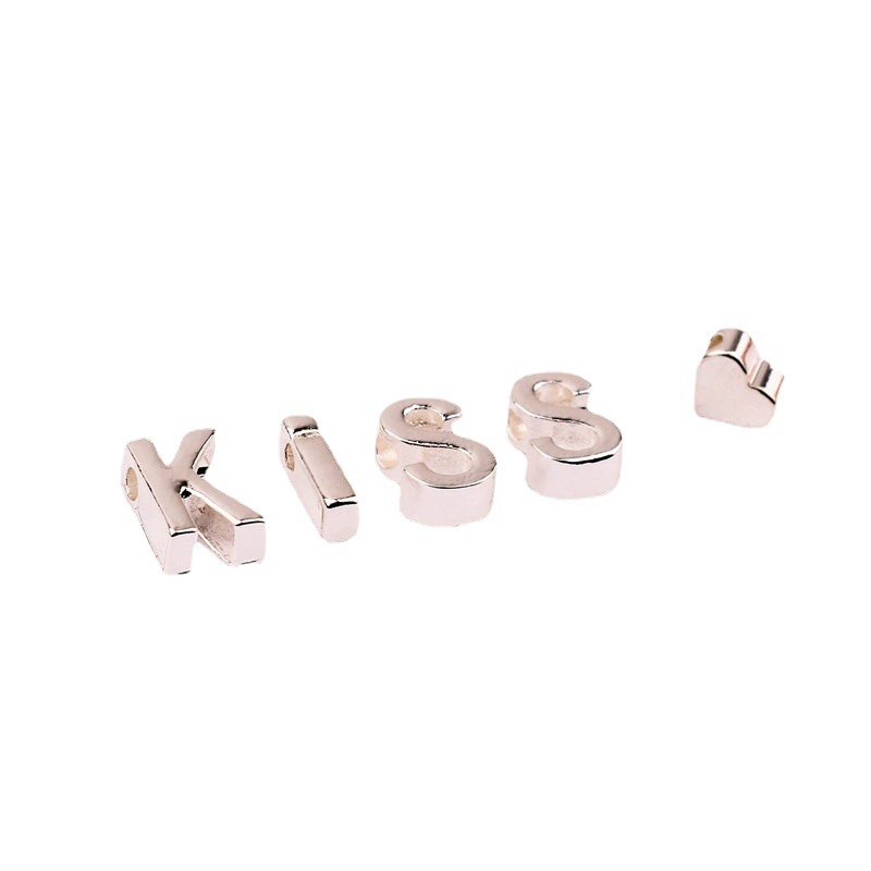 Alphabet Pendant Charm, Alloy Letter Bead, 10×3.5 mm, Electroplated Color Options