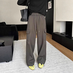 琪镌绘制秋季款宽松直筒休闲裤潮流百搭阔腿裤运动工装裤女35001