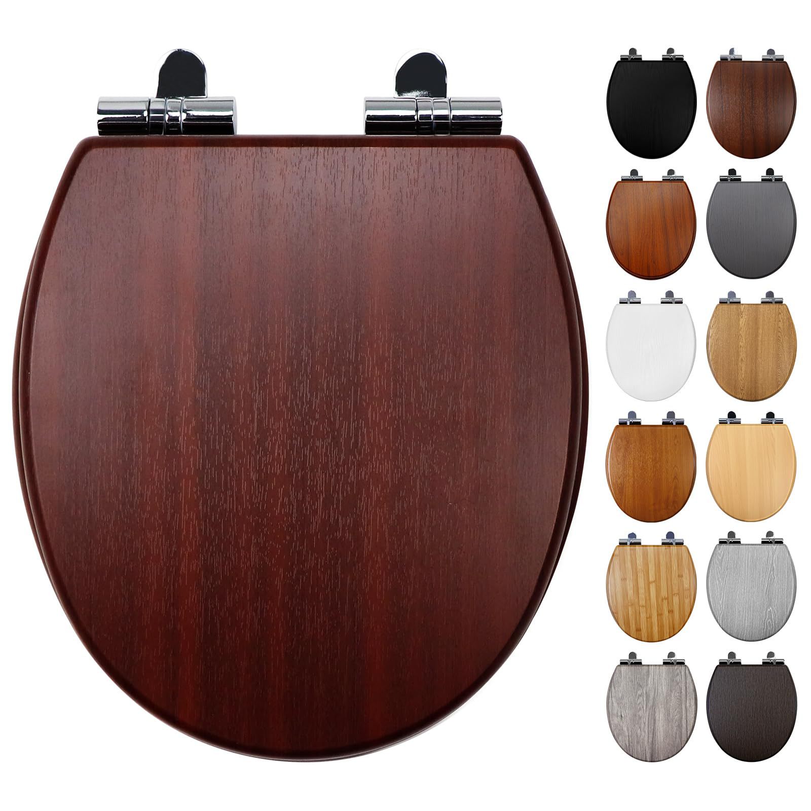 Fábrica directa de 17 pulgadas placa de densidad de madera MDF cubierta de inodoro cinta de PVC vinos de madera roja caída lenta image 1