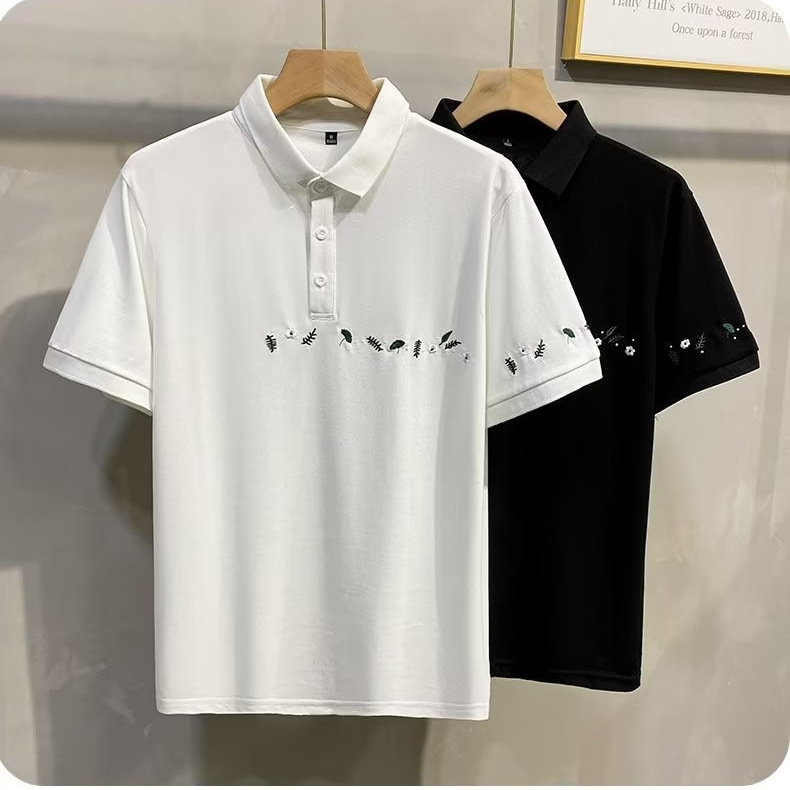 Nueva camisa POLO de solapa de verano para hombres, tendencia de la moda, camisa Paul de manga corta bordada, blusa juvenil de negocios informal para hombres