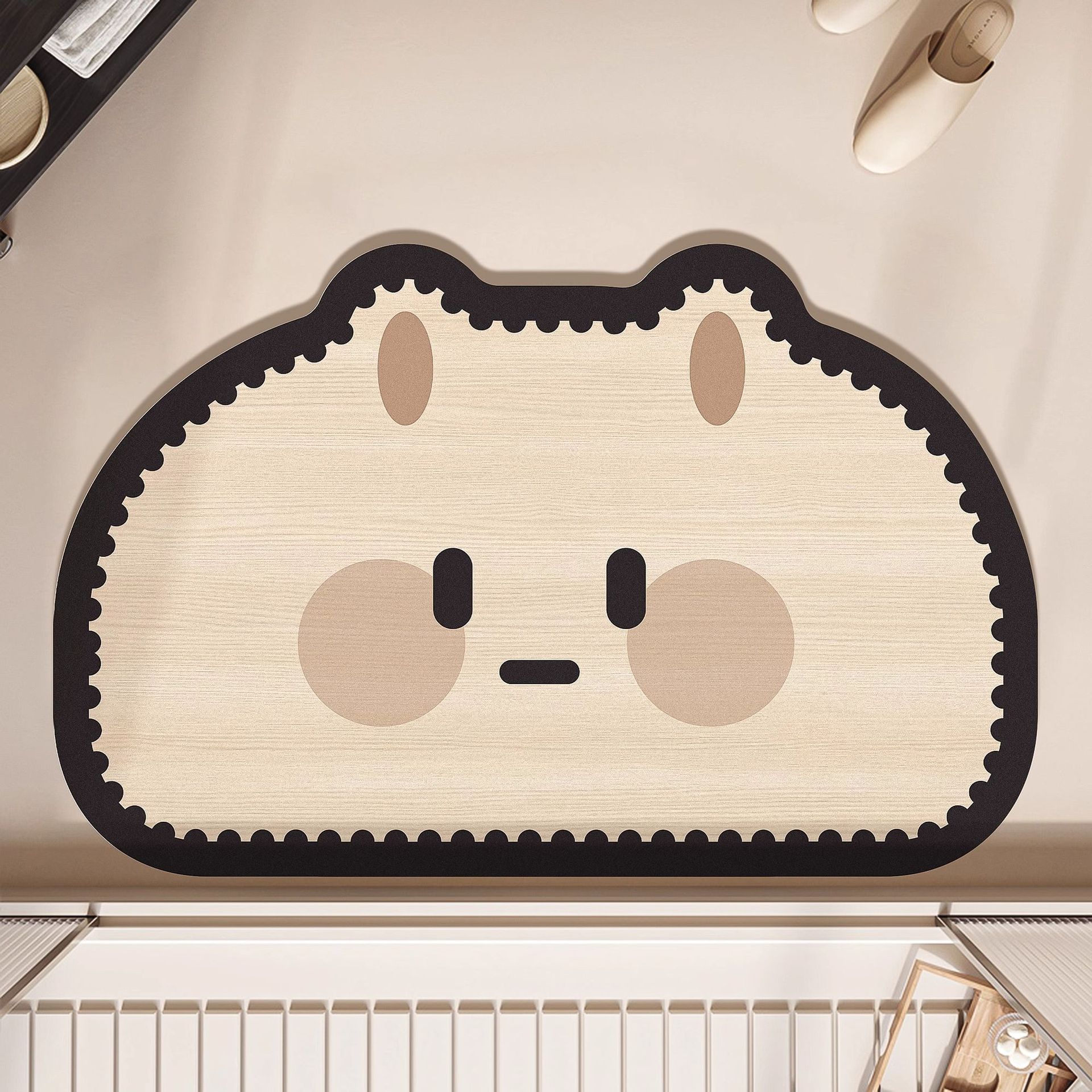 Baño de dibujos animados piso de barro de algas inodoro puerta de inodoro estera absorbente de agua sala de ducha doméstica bañera estera antideslizante