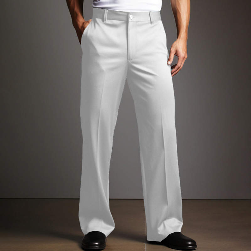 Men's Formal Suit Pants with Button Front Pockets, Straight-Leg, Solid Color, Comfortable, Business, Everyday, Fashionable Dress Pants