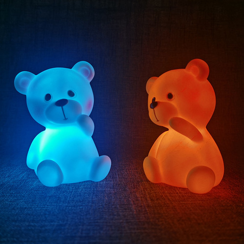 Manufacturer toy bear lighting vinyl night light. Cute cartoon children's bedside lamp ornaments creative gift wholesale.