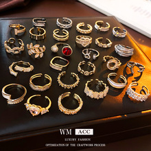 真金電鍍愛心開口戒指 時尚輕奢高級感食指戒 銅手飾指環飾品批發