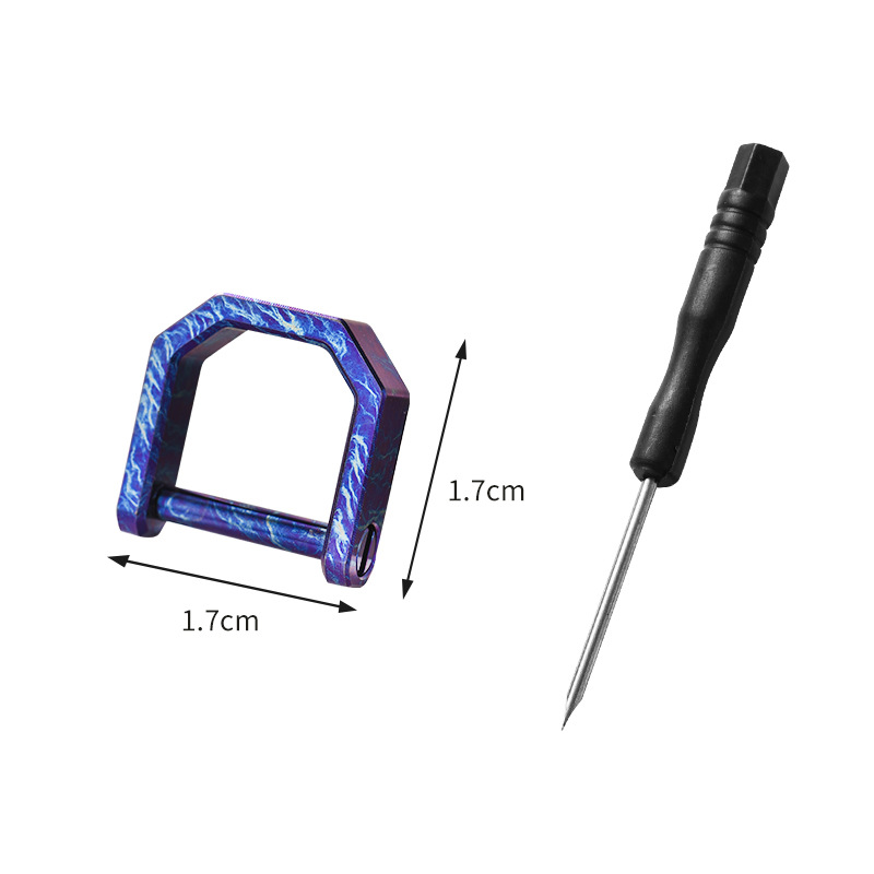 Mini hebilla de herradura de aleación de titanio con destornillador llavero de coche al aire libre al por mayor hebilla en forma de D portátil multifunción