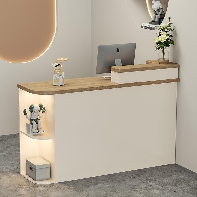 Simple modern cash register counter for clothing stores, small bar table, beauty salon reception desk, front desk for women's clothing stores
