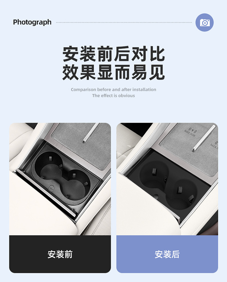 Suitable for 25 Models of Denza N8L Central Control Silicone Water Cup Cover, Protective Anti-Slip Mat, Car Accessories, Interior Modification Parts