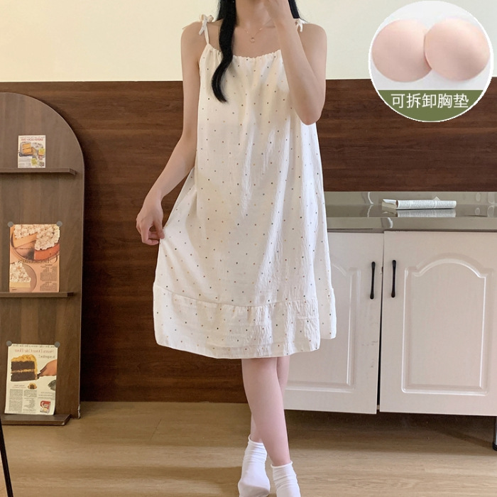 2025 nuevo pijama de flores azules de verano mujer nube de algodón esling dulce lindo pijama ropa de hogar se puede usar fuera