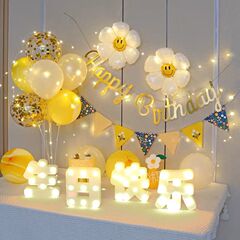 ハッピーバースデーフラグ誕生日装飾男の子女の子パーティーパーティー子供の最初の誕生日ドレスアップ背景壁風船