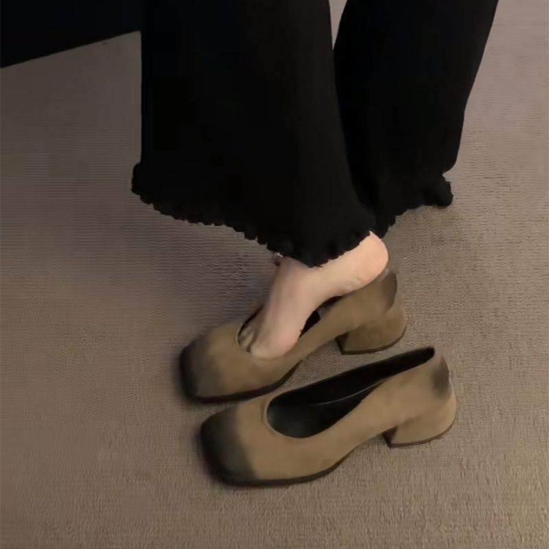 Summer small design elegant comfortable Mary Jane shoes square toe