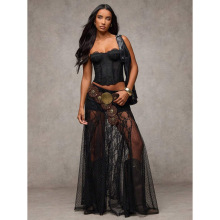 Z 33308 Lace patchwork bodycon skirt ��˿ƴ�Ӱ��ΰ���ȹ