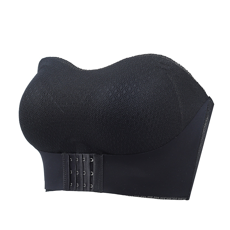Invisible gran pecho sin tirantes ropa interior vestido de novia especial push-up antideslizante tubo superior anti-caída envuelto pecho fino exterior pecho pad para las mujeres