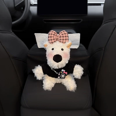 Car tissue box/set Box Tissue Box Storage Car - cherry-maru-west-highland-black-tissue-box