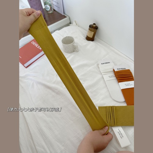 nayean autumn and winter cotton pile socks parent-child solid color high elastic elastic candy color basic mid-calf women's socks