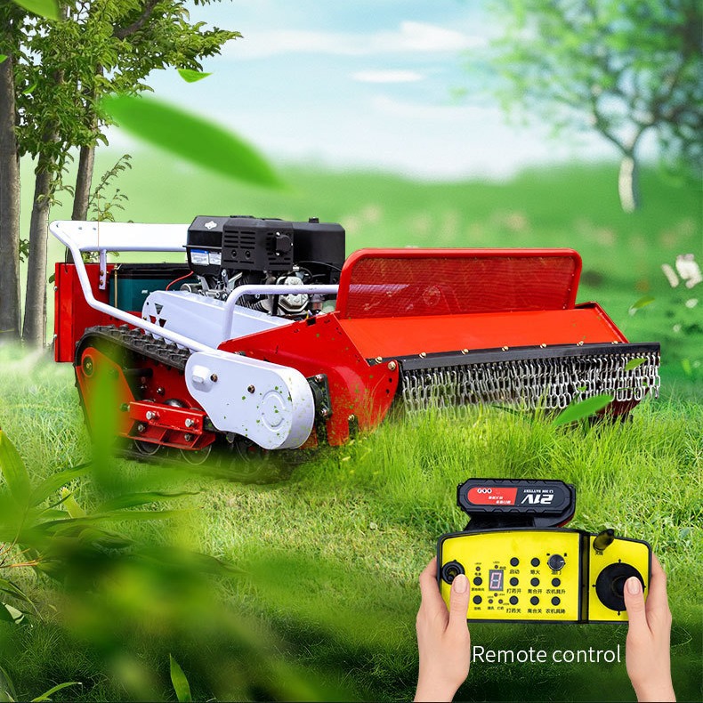 源头工厂履带式遥控割草机 80cm割副智能除草机 液压式草坪剪草机