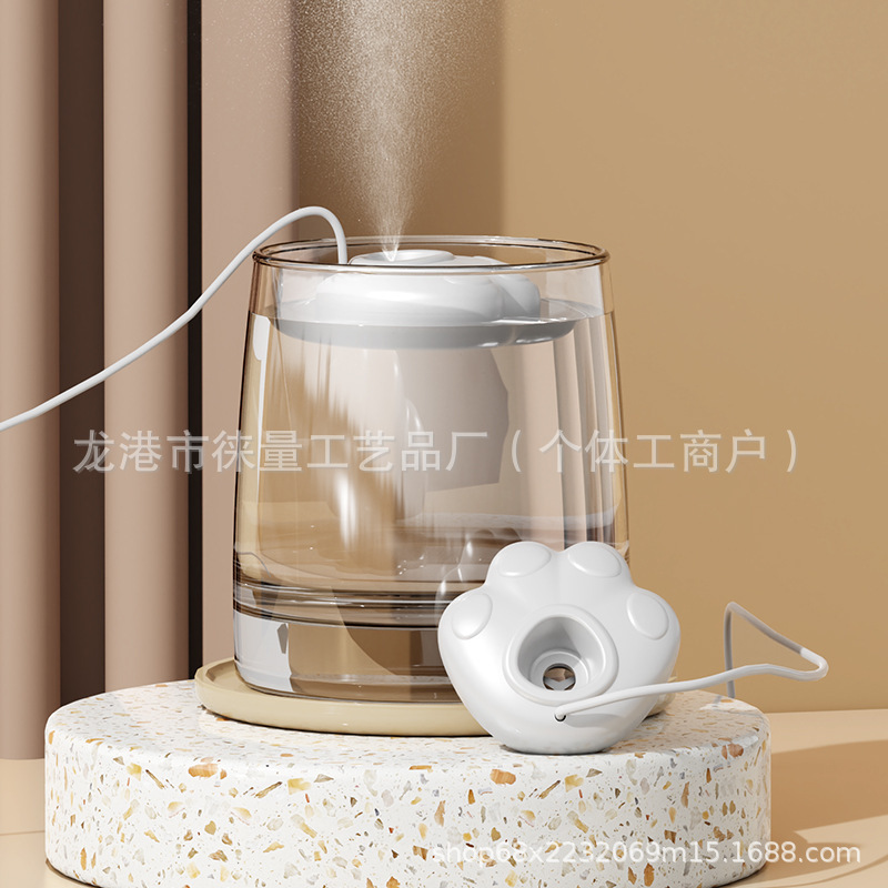新型猫爪加湿器ポータブルデスクトップミニ補水噴霧器家庭用寝室車載ipx7防水プラス|undefined