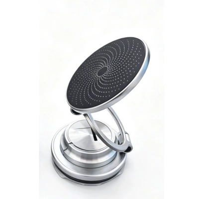 Car phone holder factory, magnetic car phone holder wholesale, cross-border popular car vacuum holder, foldable (Car phone holder) - silver-epoxy-base