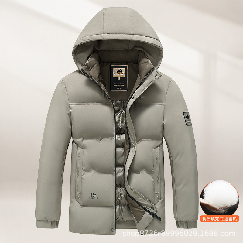 Cross-border Amazon detachable hooded cotton jacket for men, winter warm, windproof, and cold-resistant, suitable for sports and casual wear