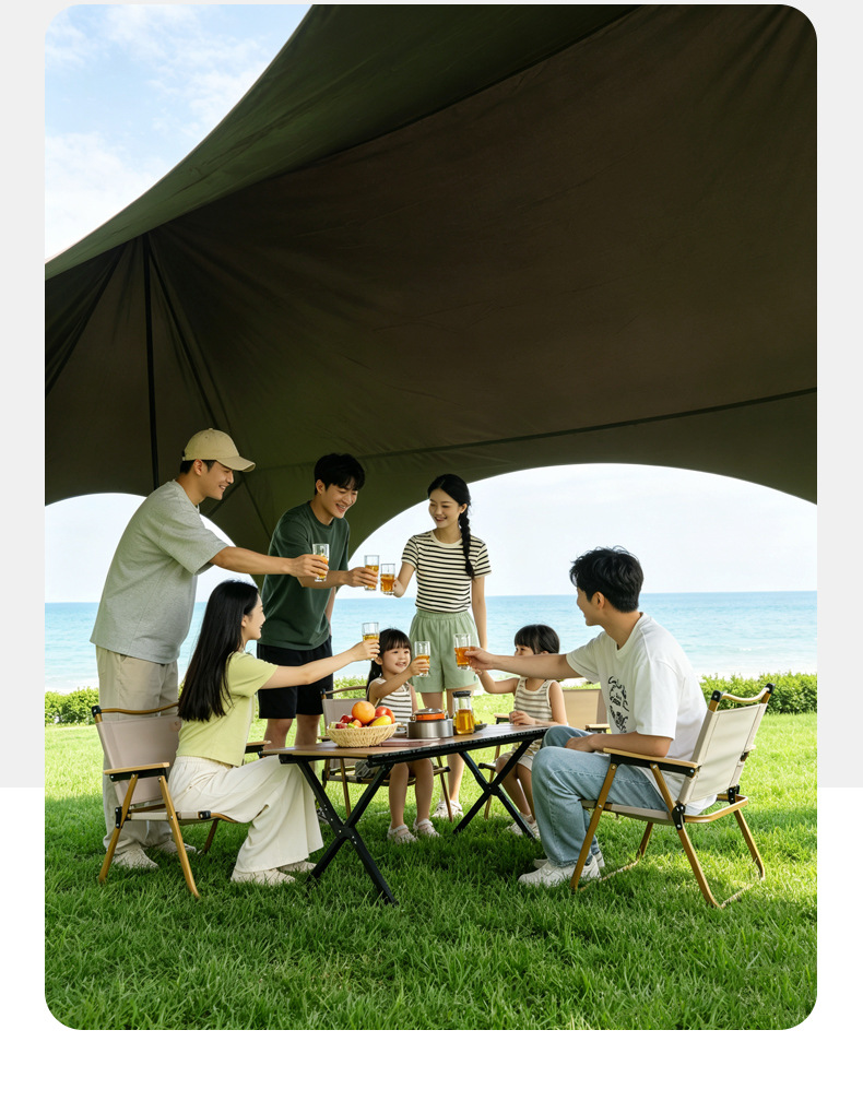 New Quick-Open Canopy Tent for Outdoor Camping 2026 New Model Camping Sunshade with Black Glue Coating New Style Sun Shelter
