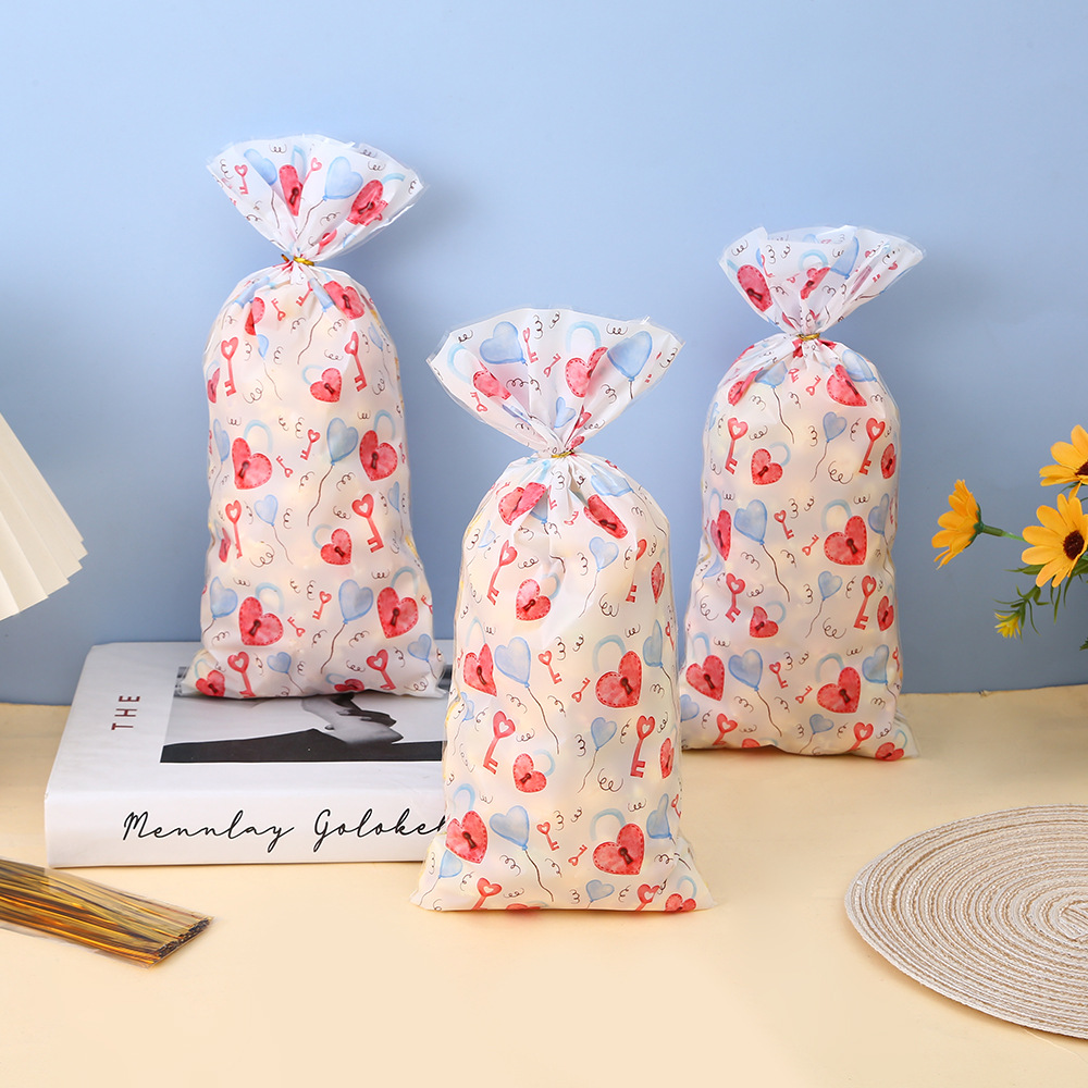 Transfronterizo al por mayor bolsa de dulces de OPP creativo amor bloqueo bolsa de embalaje de regalo caramelo snack embalaje OPP bolsillo plano
