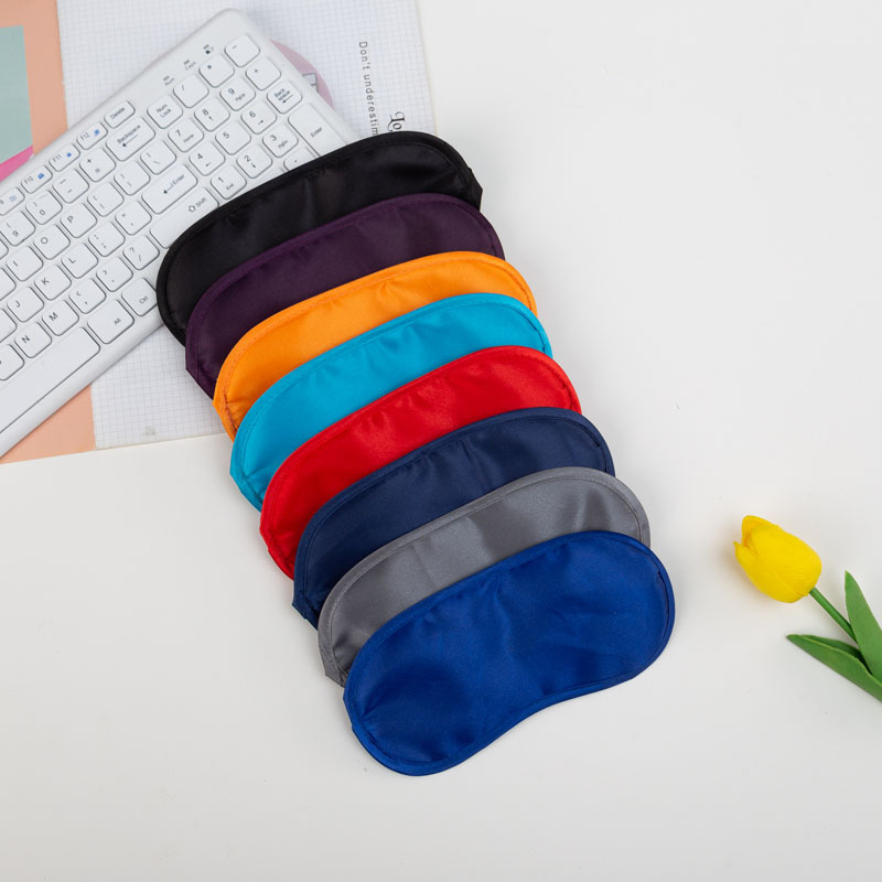 Máscara de ojos venta directa de fábrica máscara de Ojos de satén al por mayor publicidad de viajes aéreos máscara de ojos sombreado máscara de Ojos de sueño Personalización de color