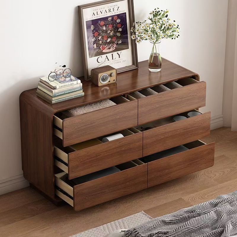 Vintage Style Solid Wood Color Chest of Drawers, Bedroom Wall-Mounted Storage Cabinet, Drawer Cabinet, End-Of-Bed Storage Standing Cabinet, Storage Cabinet, Five-Drawer Cabinet