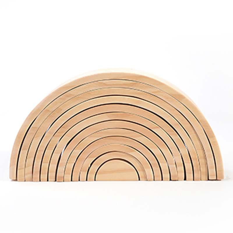 Bloques de construcción de madera grande del arco iris de los niños Jenga rompecabezas creativo Jenga adornos bebé educación temprana Juguetes Divertidos