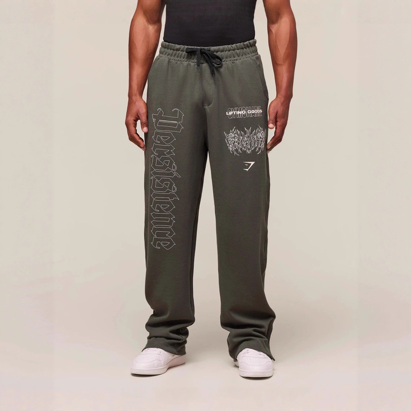 Gymshark Men's Sports Pants Jogger Gym Muscle Bodybuilding Sports Casual Pants Cotton Printed Trousers