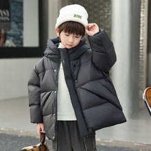 巴拉巴拉中大童休闲连帽羽绒服儿童保暖加厚白鸭绒外套拼安特踏步