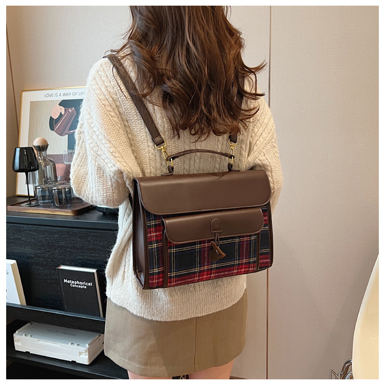Naiste ruuduline crossbody seljakott sügis- ja talvehooajaks_voghion.com