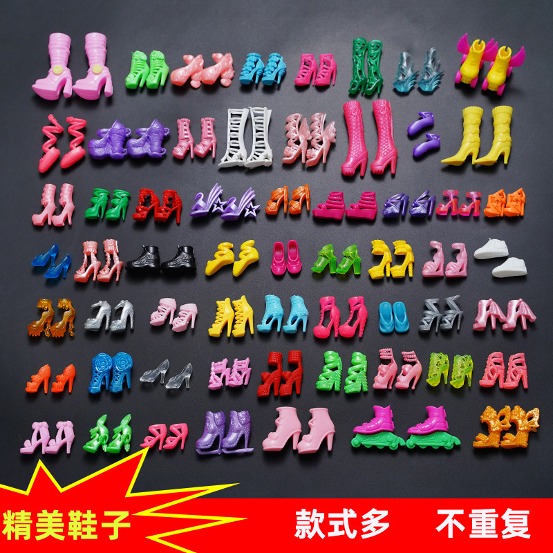 11 Inch 30cm Barbie Doll Shoes Dress up Accessories High Heels Sandals Flats Slippers Boots Crystal Shoes