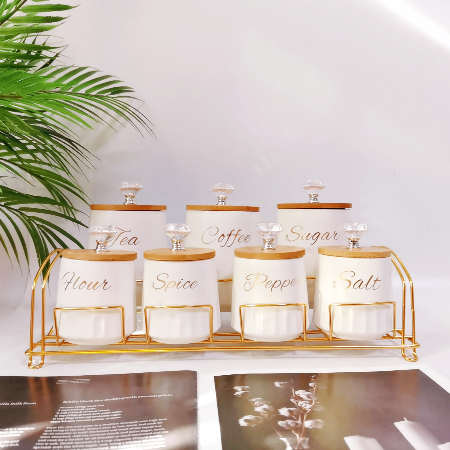 Comercio exterior Exportación cerámica sellado Jar traje cocina almacenamiento Jar condimento Jar café transfronterizo té Jar