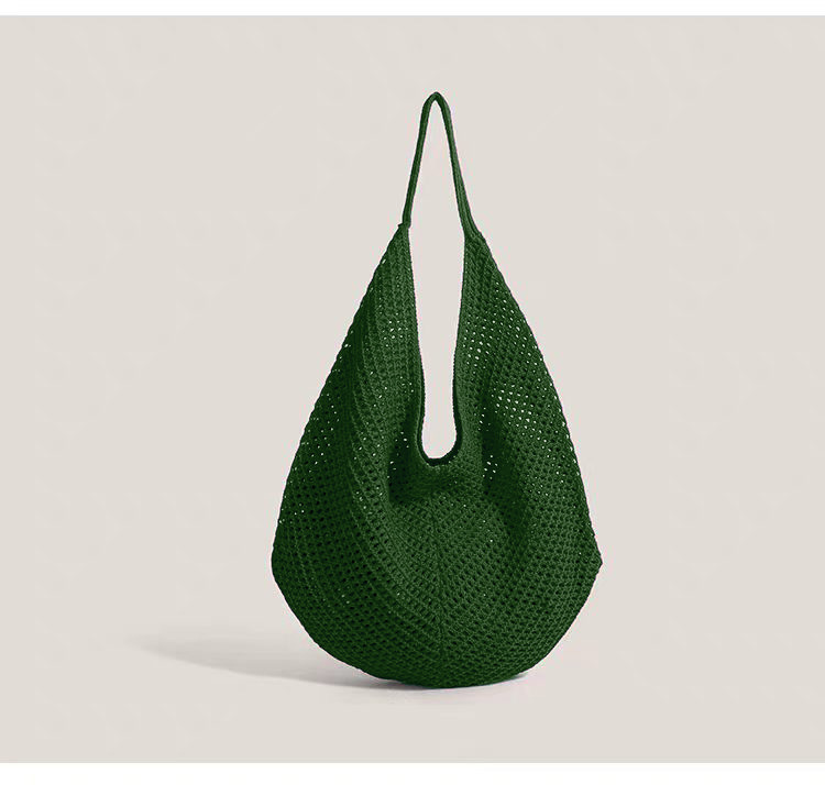 Hollow knitted bag [green]