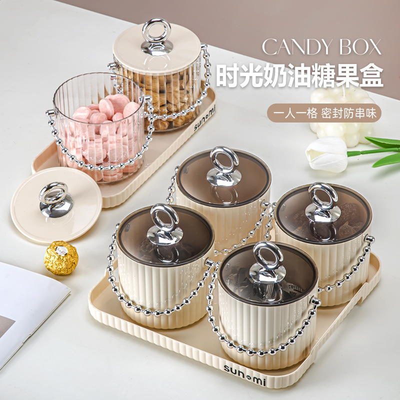Ins Cream Style Accessible Luxury Candy Box Fruit Plate High-End Appearance Wedding Souvenir Nut Melon Seed Wedding Candy Box