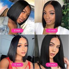 FB new product cross-border e-commerce European and American middle-parted bobo women's short straight hair wig micro-curled chemical fiber high-temperature silk headgear