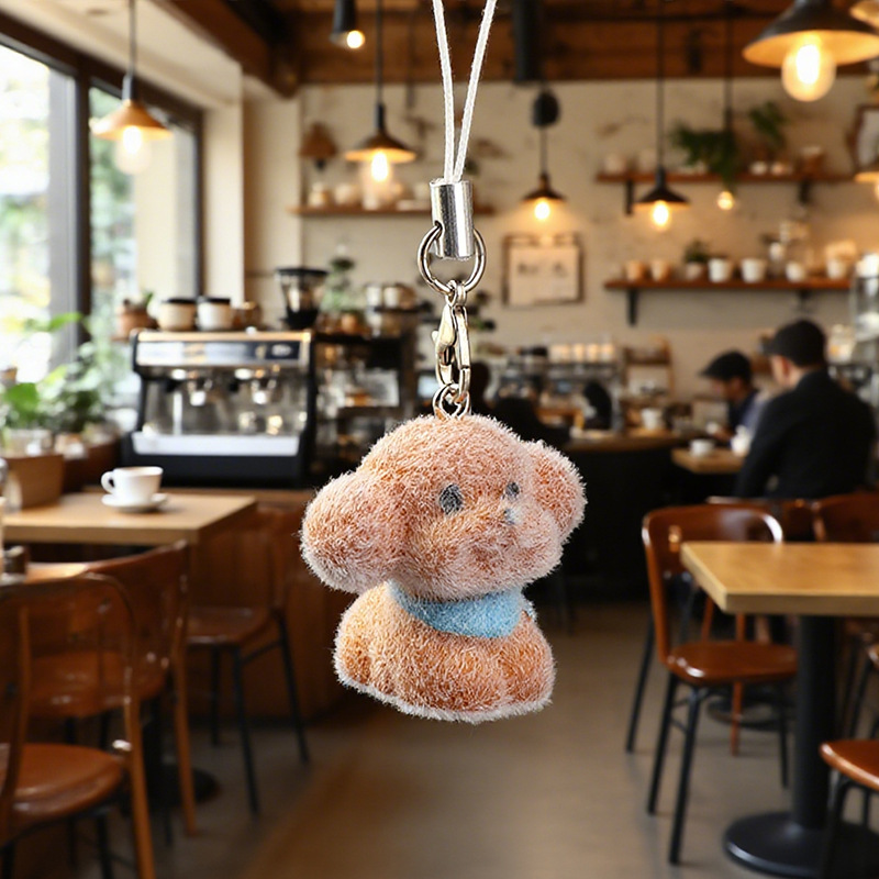 かわいい立体植毛樹脂犬ペンダントミニ人形携帯電話ペンダント DIY キーホルダージュエリーアクセサリー|undefined