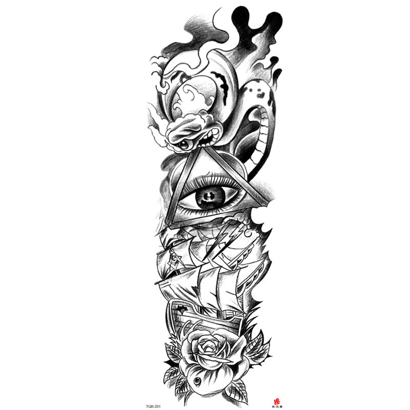 Full arm tattoo stickers large full arm flower arm waterproof environmental protection temporary tattoo stickers cross-border exclusive for European and American popular tattoo