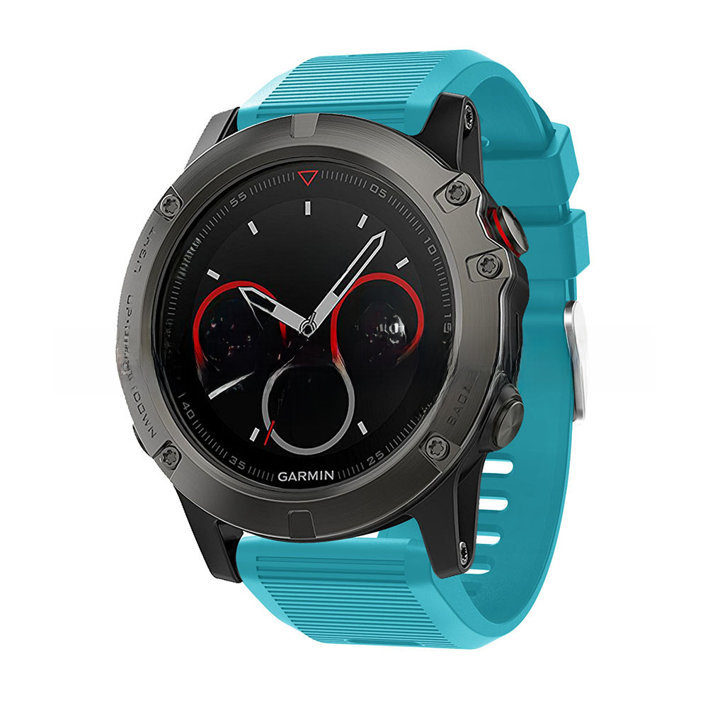 適用佳明Garmin Fenix5X plus橫紋快拆硅膠錶帶fenix7x/6x手錶帶