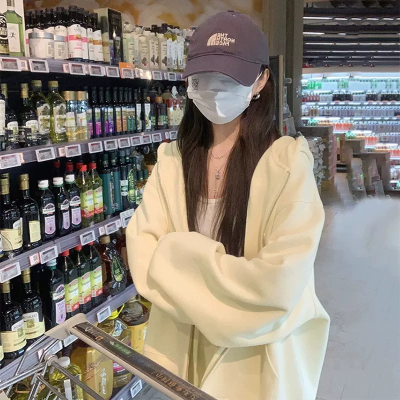 Весенняя верхняя одежда, женская весенне-осенняя толстовка с капюшоном, женская новинка 2025 года, горячий стиль, весенний корейский серый кардиган, топ для женщин