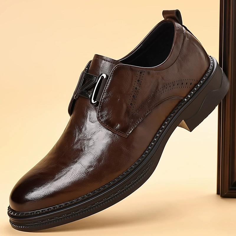 2025 весна и осень новые мужские деловые кожаные туфли мужские ручные узоры