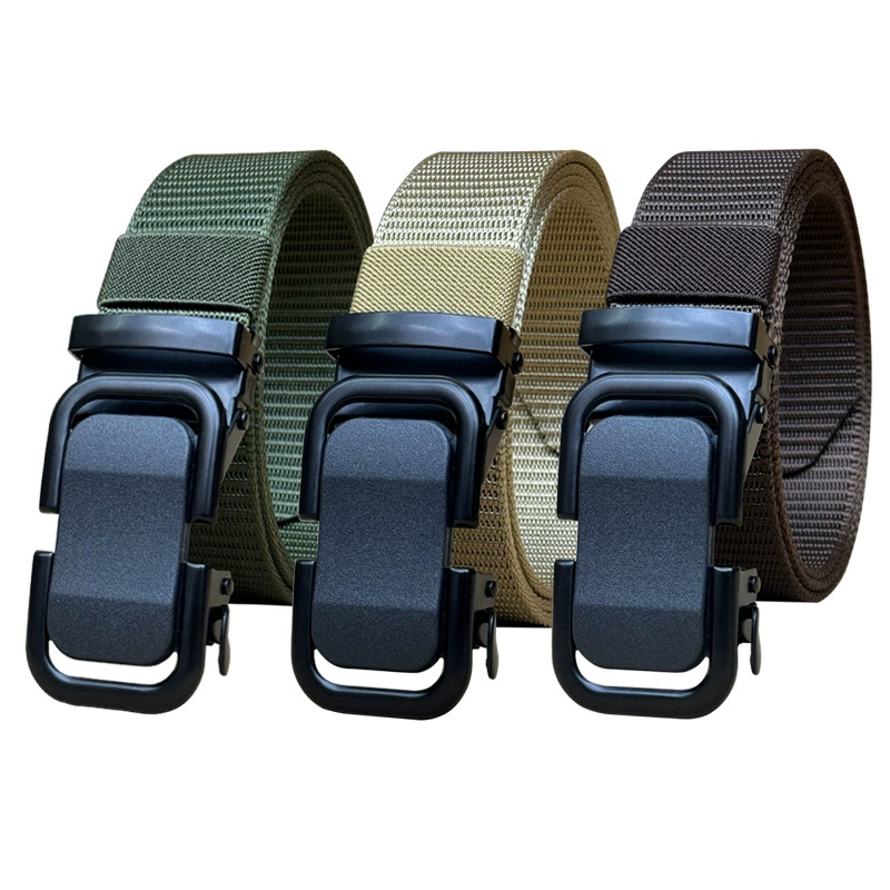 Летний прохладный дышащий нейлоновый мужской ремень с автоматической пряжкой, студенческий военный тренировочный парусиновый Повседневный ремень для брюк