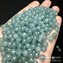 翡翠蓝水色6mm算盘珠冰种散珠批发 隔片diy手链项链玉髓配件批发