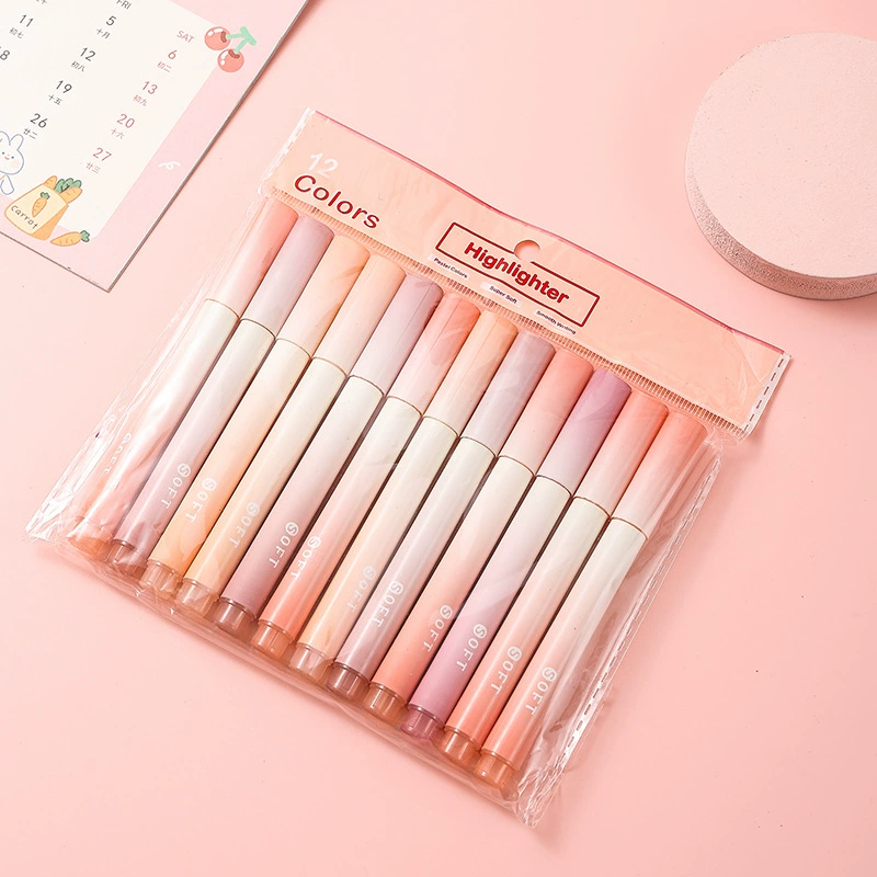 Накопитель с обтекаемой головой Highlighter набор, флуоресцентная пастельная акварель, 6–12 цветов, варианты с одной и двумя головками