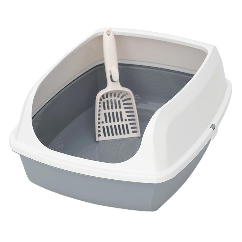 Caja de arena para gatos inodoro de gato grande tamaño pequeño desodorante anti-salpicaduras caja de arena para gatitos caja de arena semicerrada para gatos