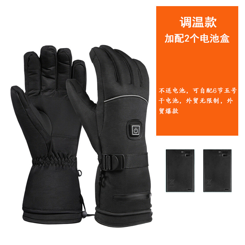 Guantes de calefacción transfronterizos esquí al aire libre ciclismo engrosado guantes de calefacción eléctrica pantalla táctil carga guantes de calefacción a prueba de frío para hombres y mujeres