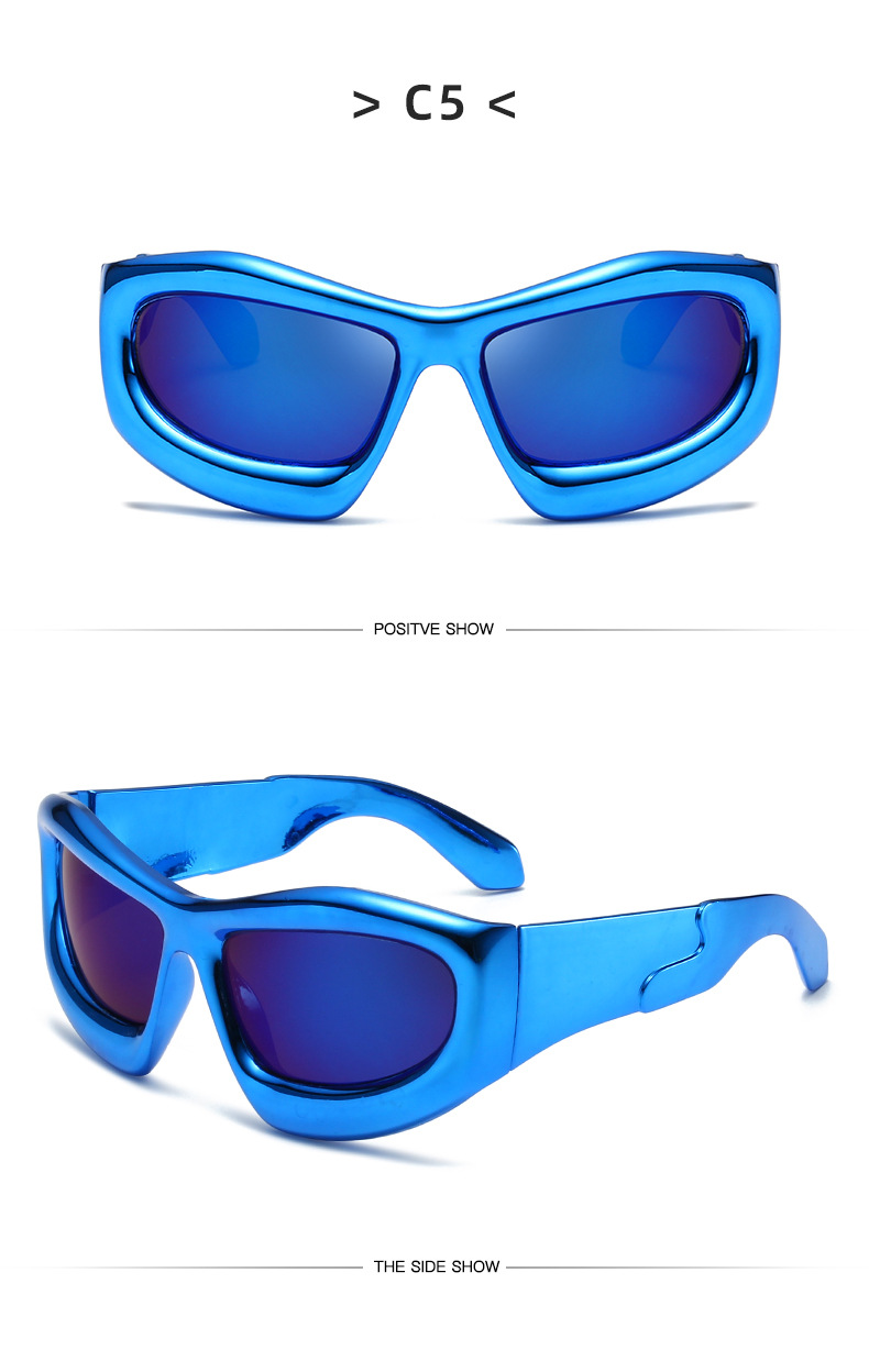 Y2K Exaggerated Solid Color Ac UV400 Protection Special-Shaped Mirror Full Frame Women's Sunglasses display picture 16