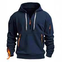 欧码男士卫衣连帽衫拉链套头衫男士休闲外套跨境专供Temu shein