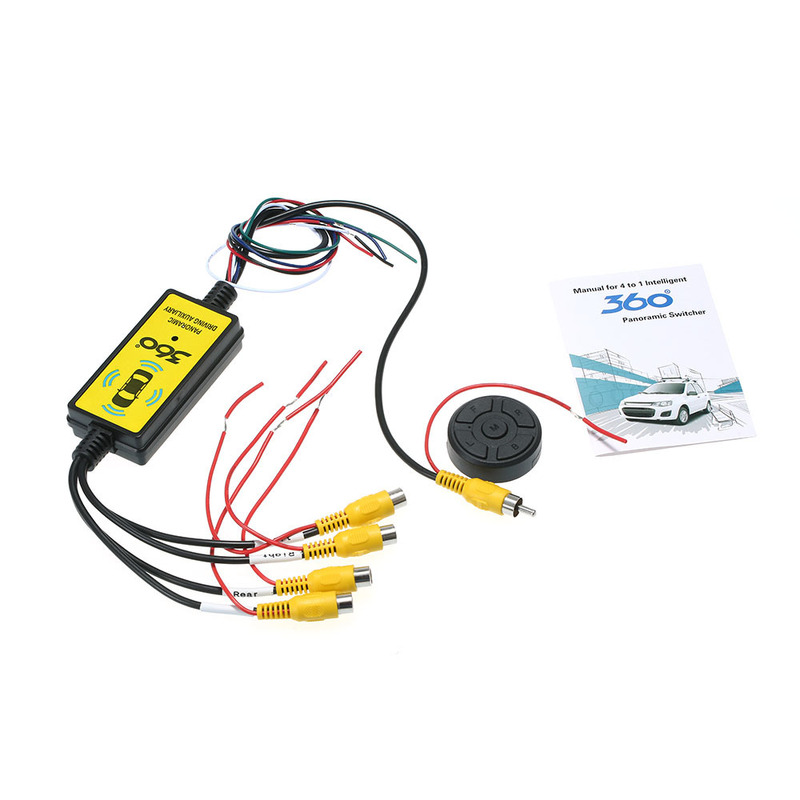 Panoramic 360 HD camera intelligent conversion four-in-one-out switcher car record auxiliary wireless control