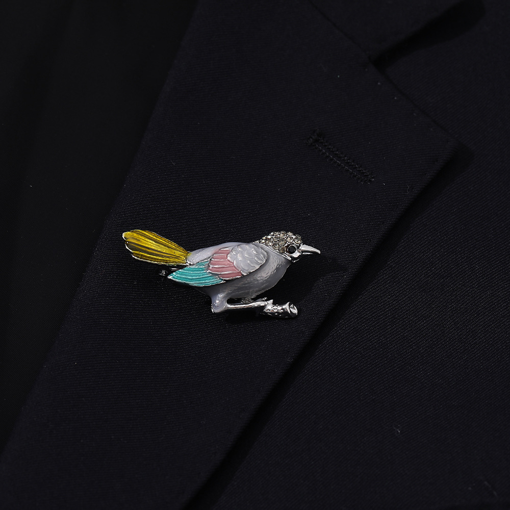 Eco-Friendly Alloy Enamel Animal Brooches: Bird, Beetle, Frog Brooches, High-End Diamond-Encrusted New Models, Cross-Border Brooch Wholesale